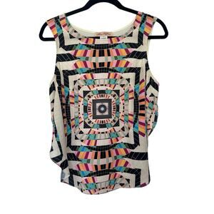 Mara Hoffman (S) Geometric Print Sleeveless Tank Top Multicolor Boho Artwear